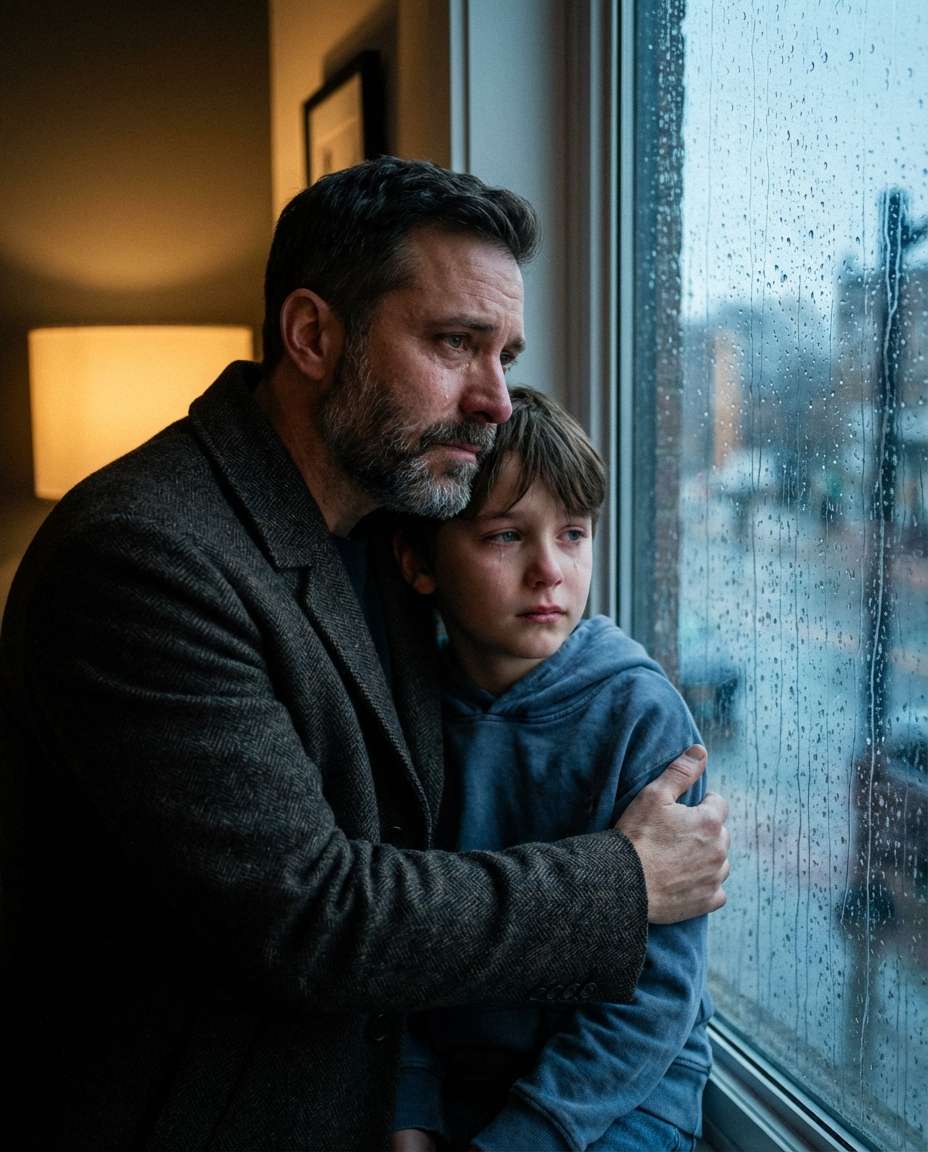 rainy window reflection photo