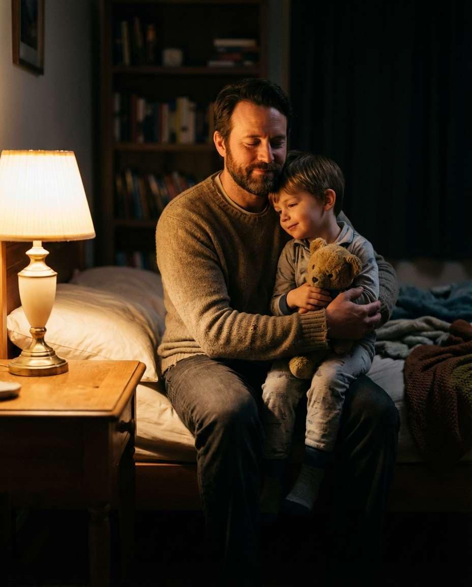 cinematic bedroom night photo