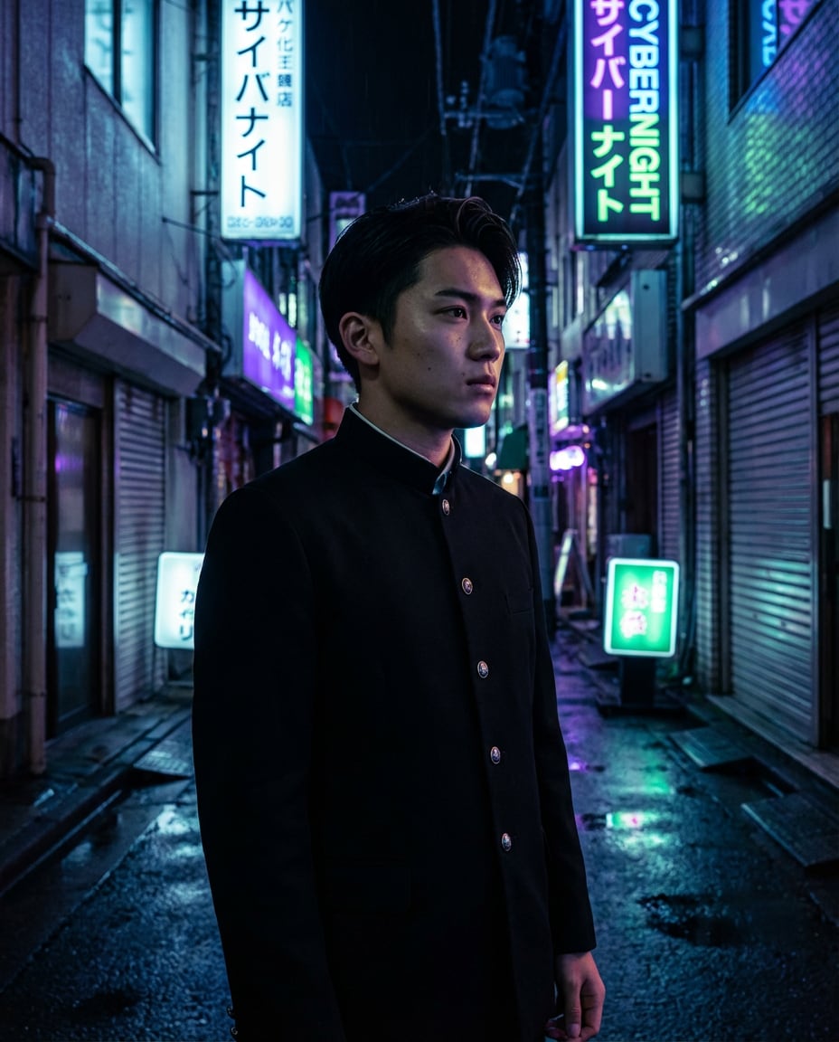 neon alley cinematic photo