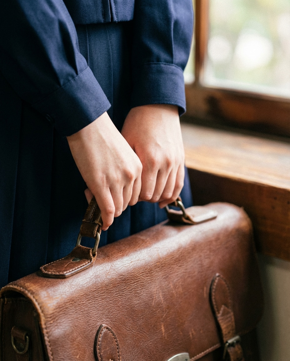 hands and school bag photo