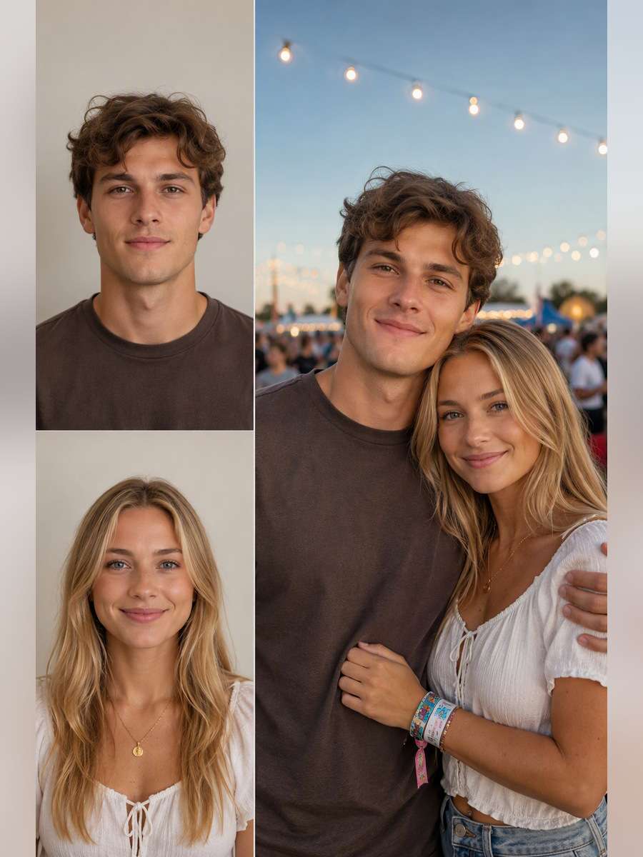 Summer Festival Pair — illustrative image-to-image before and after