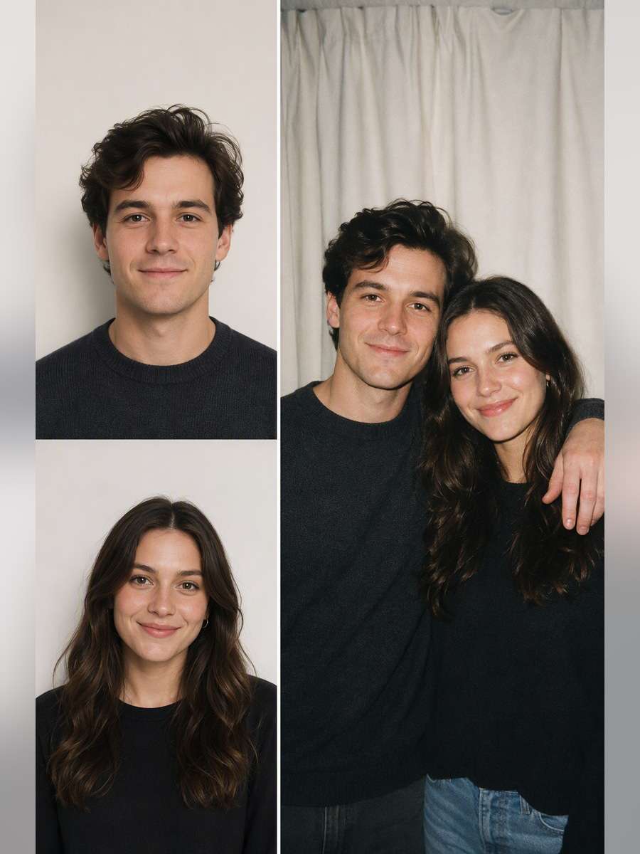 The Polaroid Curtain Reunion — illustrative image-to-image before and after