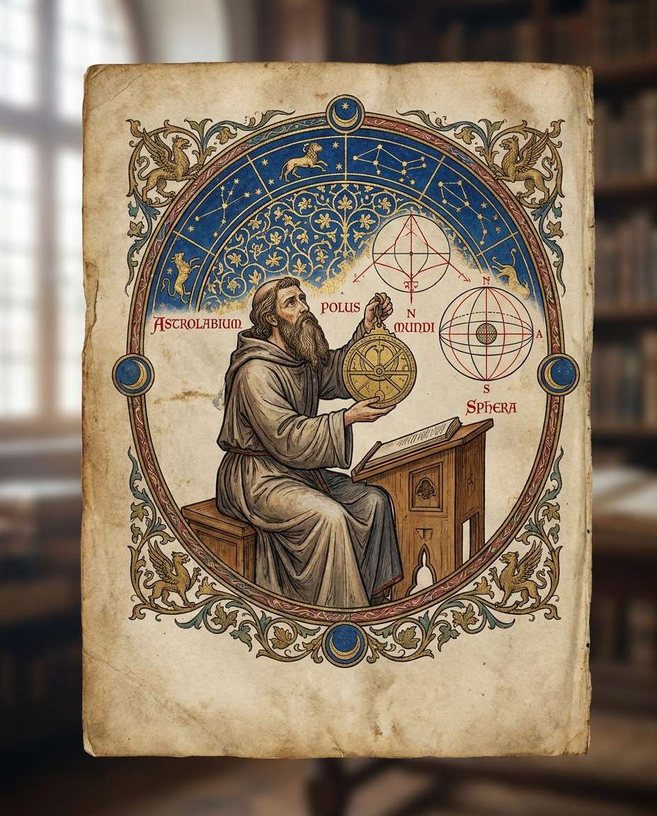 astronomer with astrolabe photo