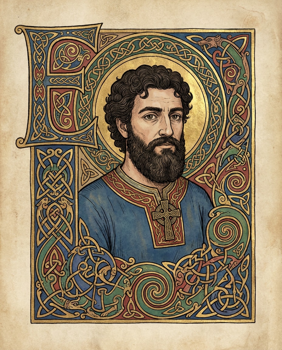 insular knotwork portrait photo