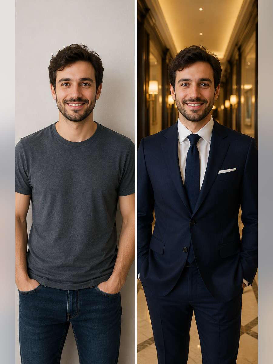Luxury Corridor Formal - illustrative image-to-image before and after