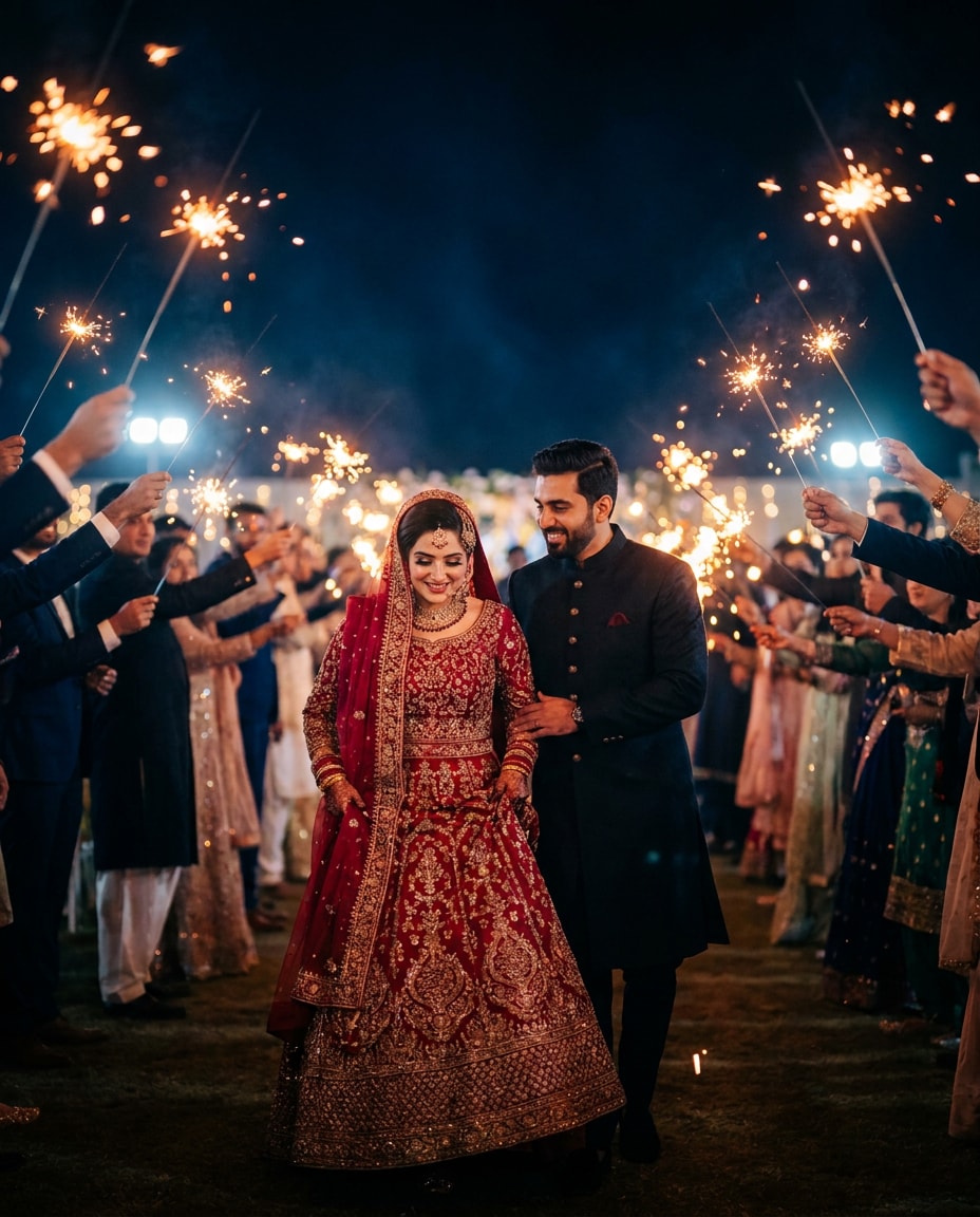 sparkler sendoff photo