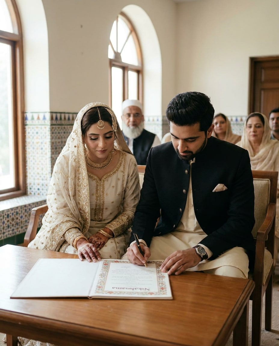 nikah signing moment photo