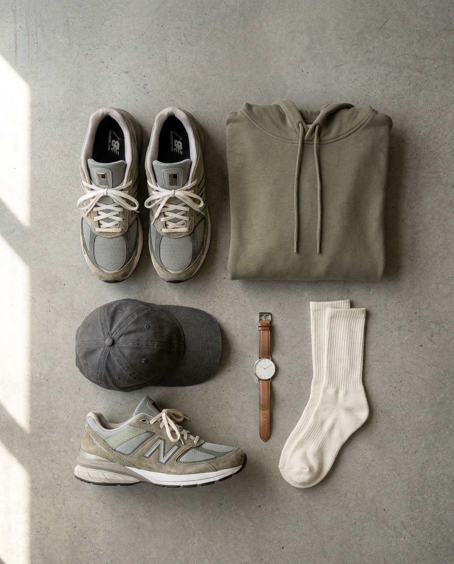 flat lay streetwear kit photo