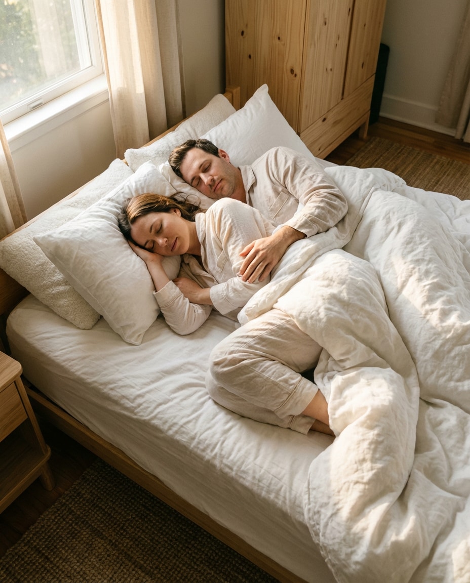 couple peaceful sleep photo