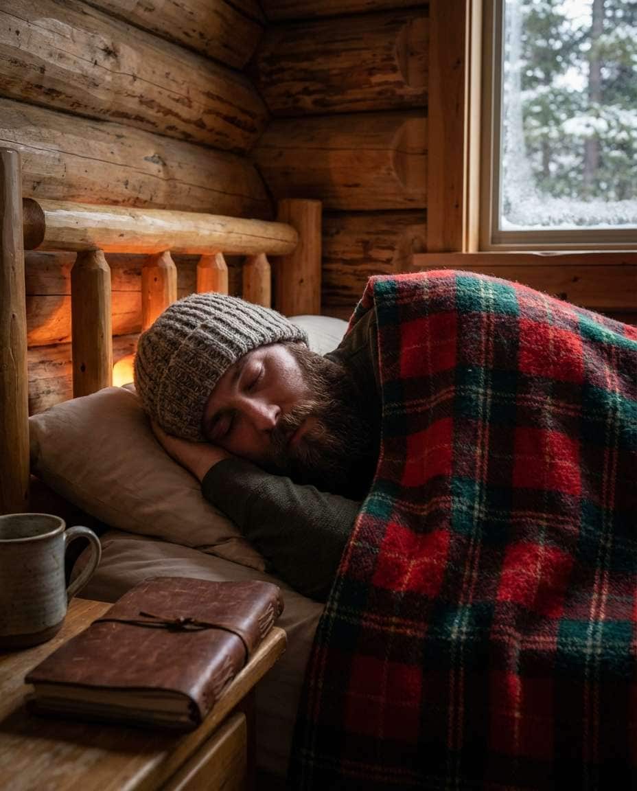 cozy cabin bedroom photo