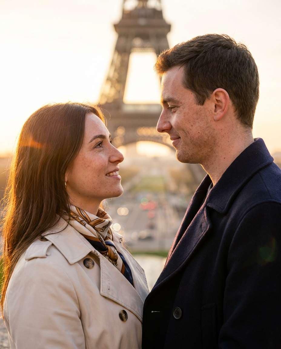 golden hour embrace photo
