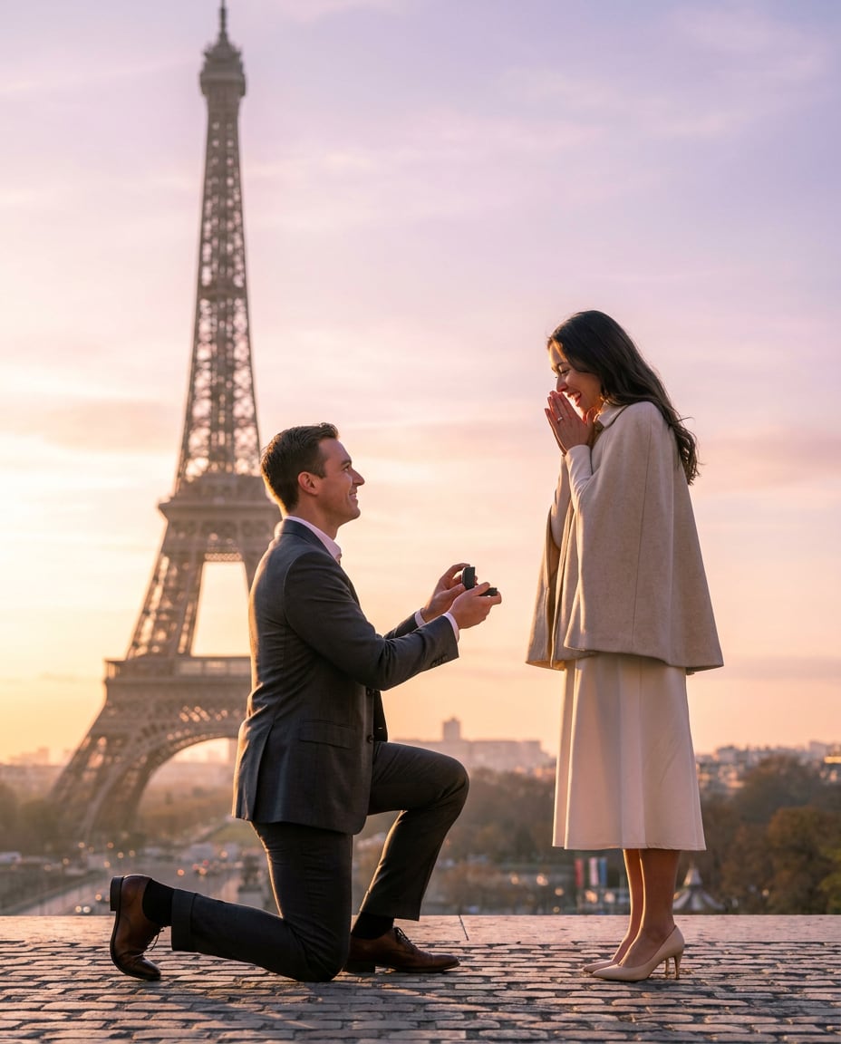 classic proposal moment photo