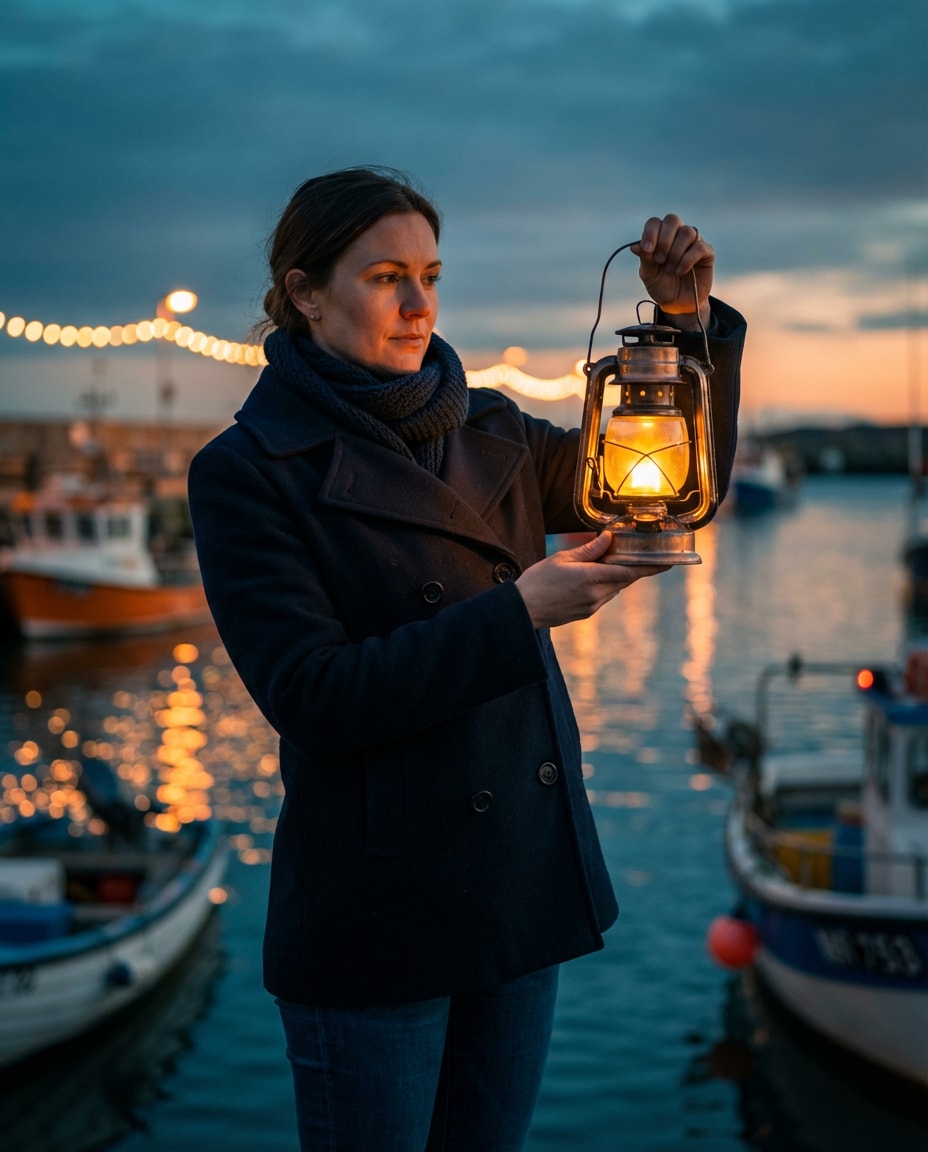 harbor lantern glow photo