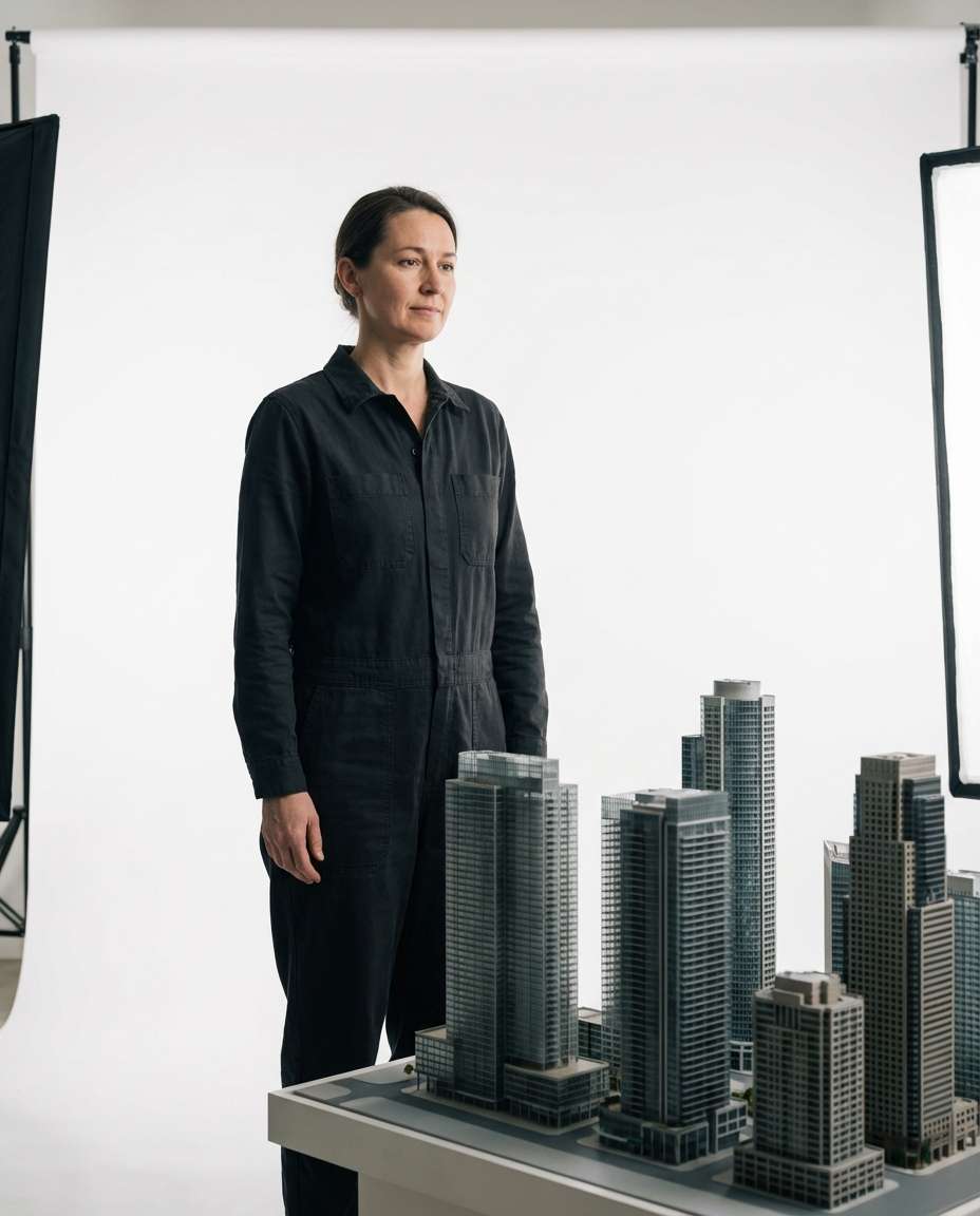 minimal white studio scale photo