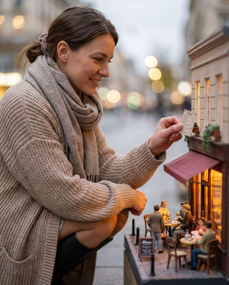 miniature street cafe photo