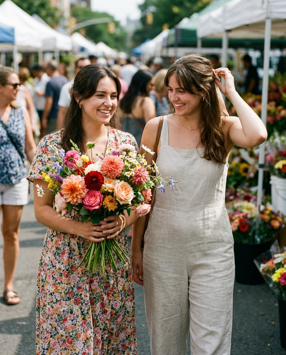 flower market stroll photo