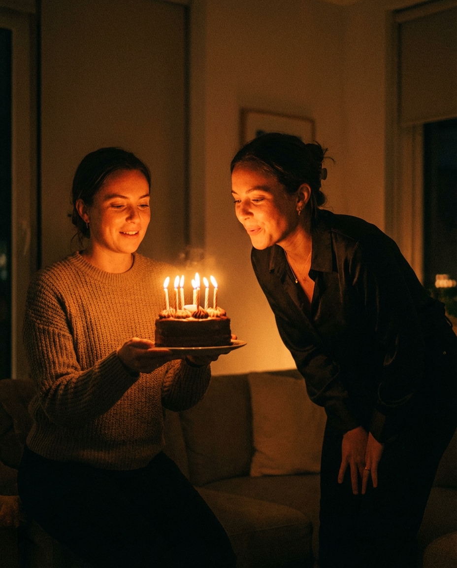birthday candle glow photo