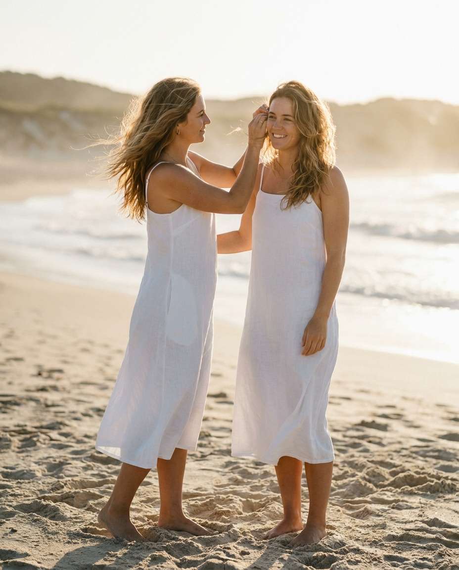 beach wind portrait photo