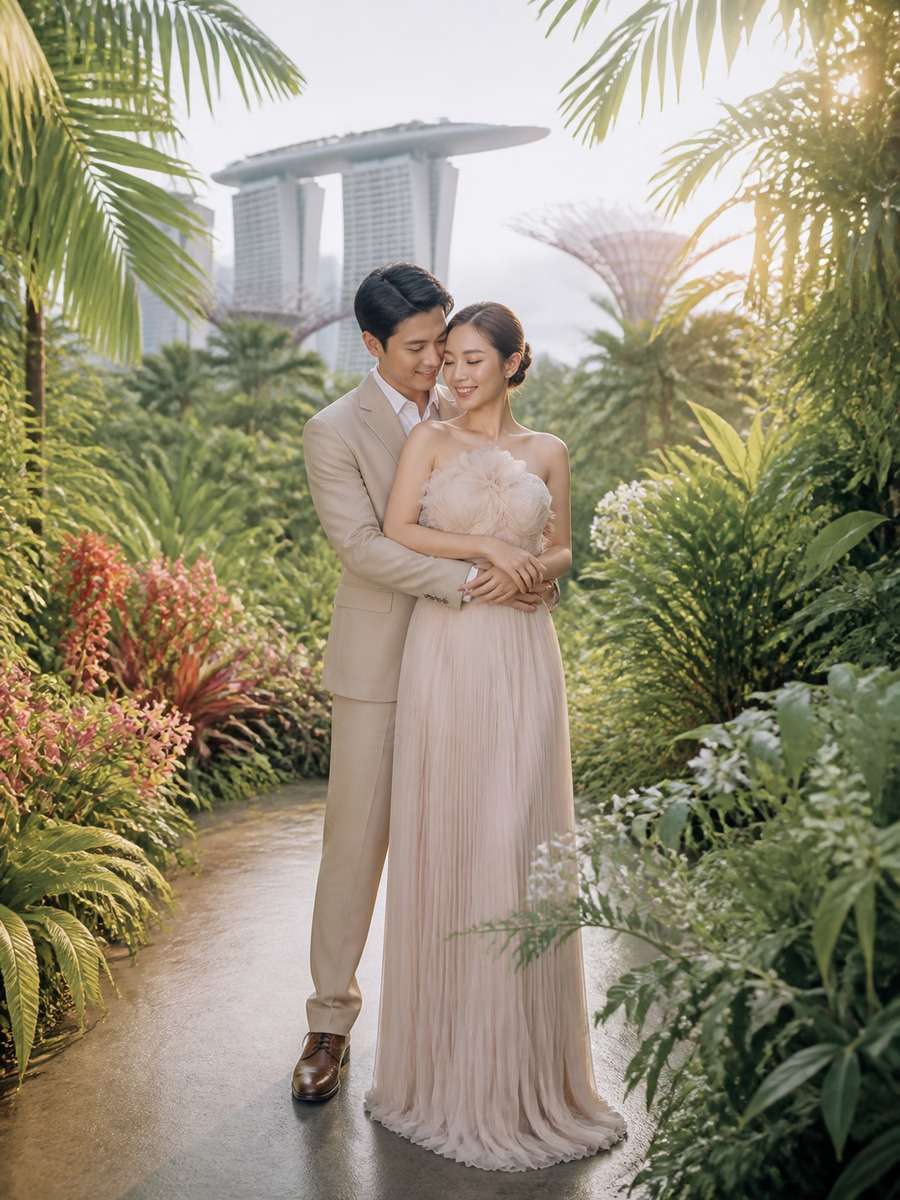 Tropical Garden Couple Edit photo