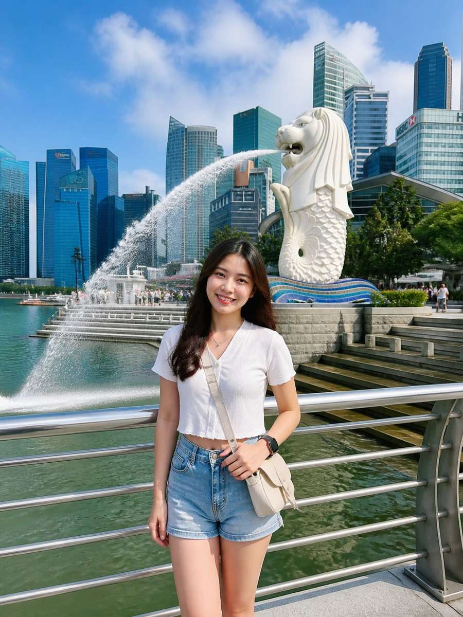 Merlion Travel Postcard Style photo