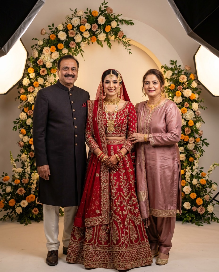 portrait with parents photo