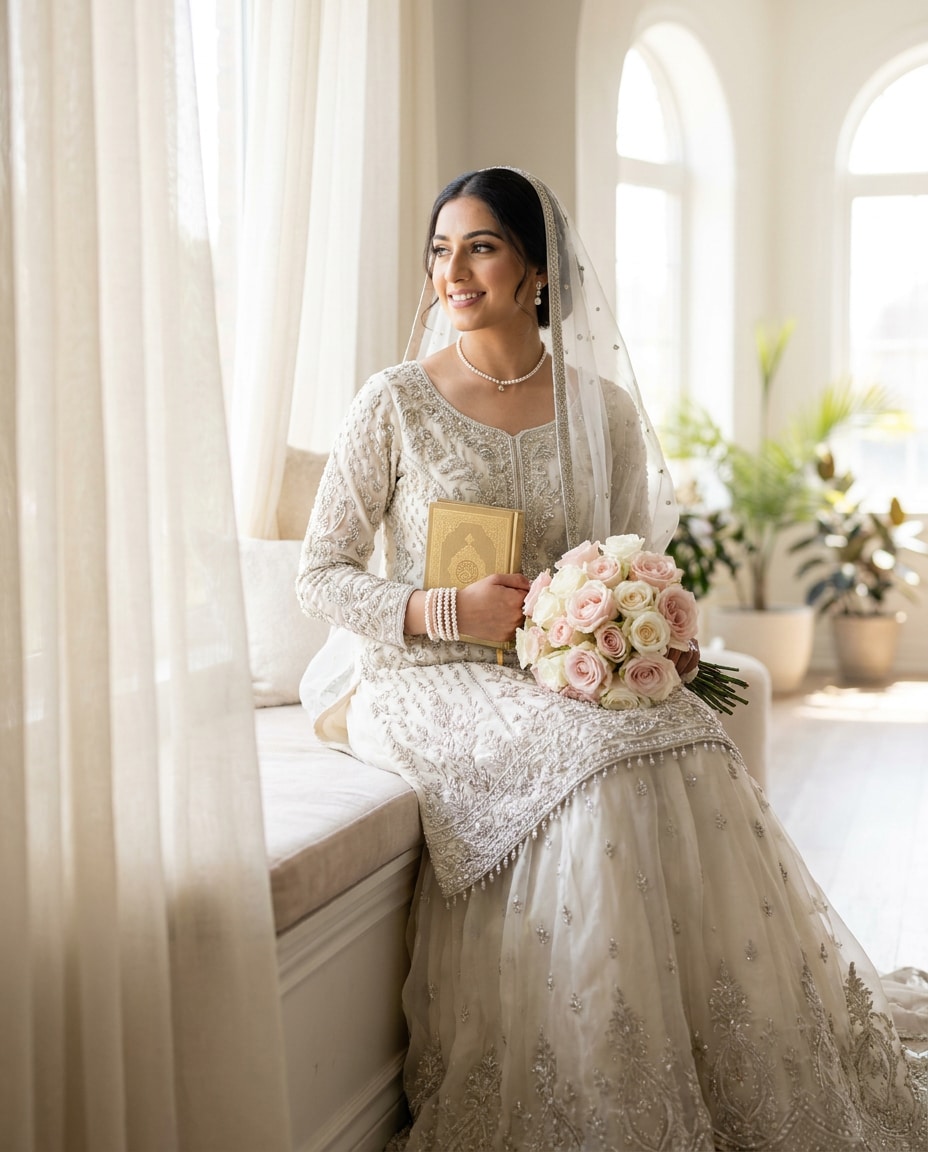 nikkah white serenity photo