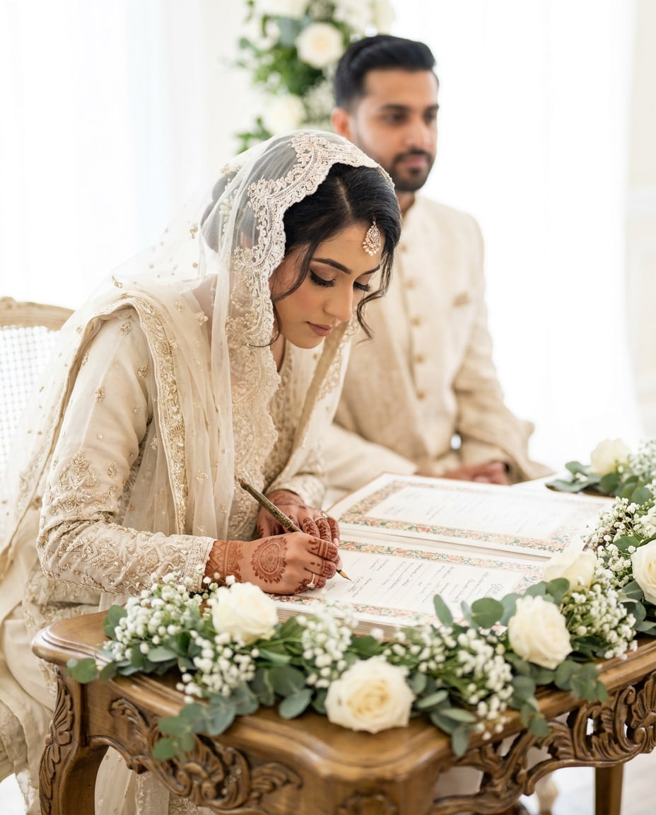 nikkah signing scene photo