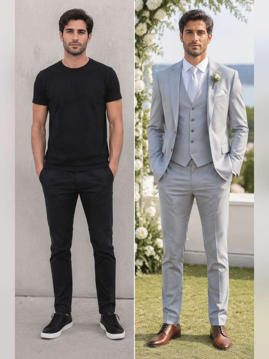 Light Gray Summer Ceremony — illustrative image-to-image before and after