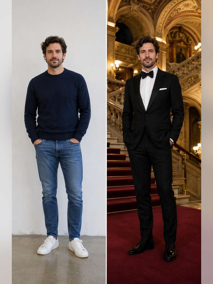 Opera House Foyer — illustrative image-to-image before and after