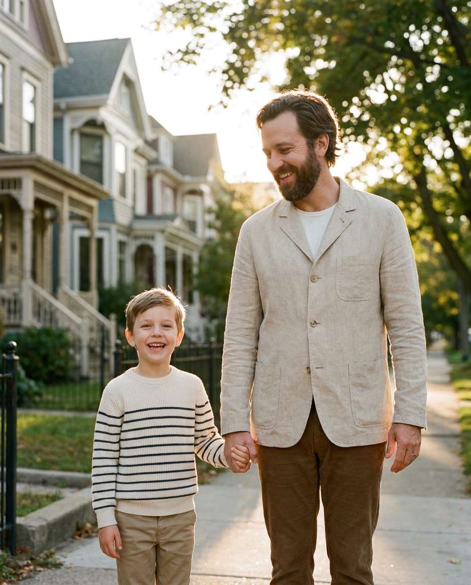 golden hour walk photo