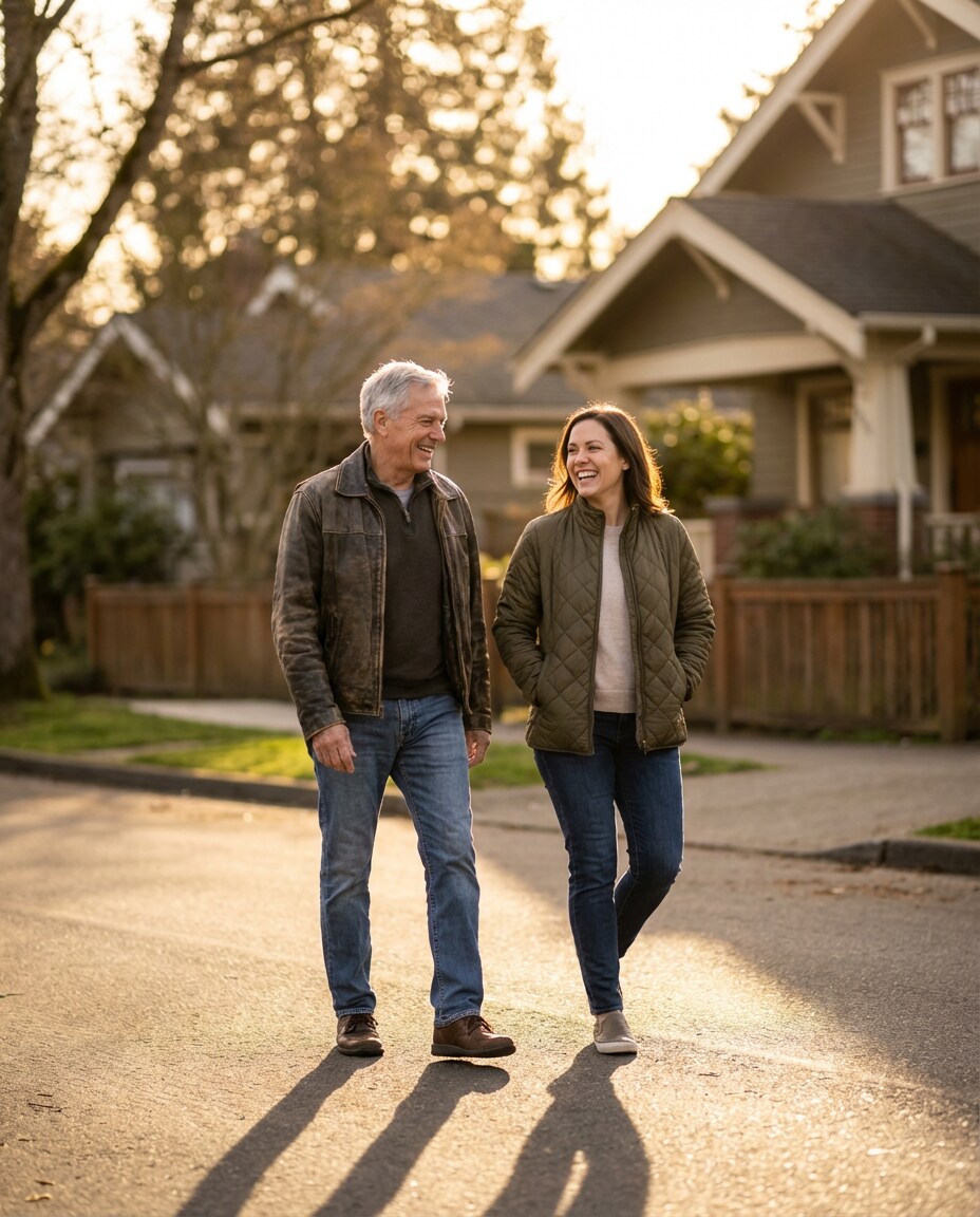 golden hour walk photo