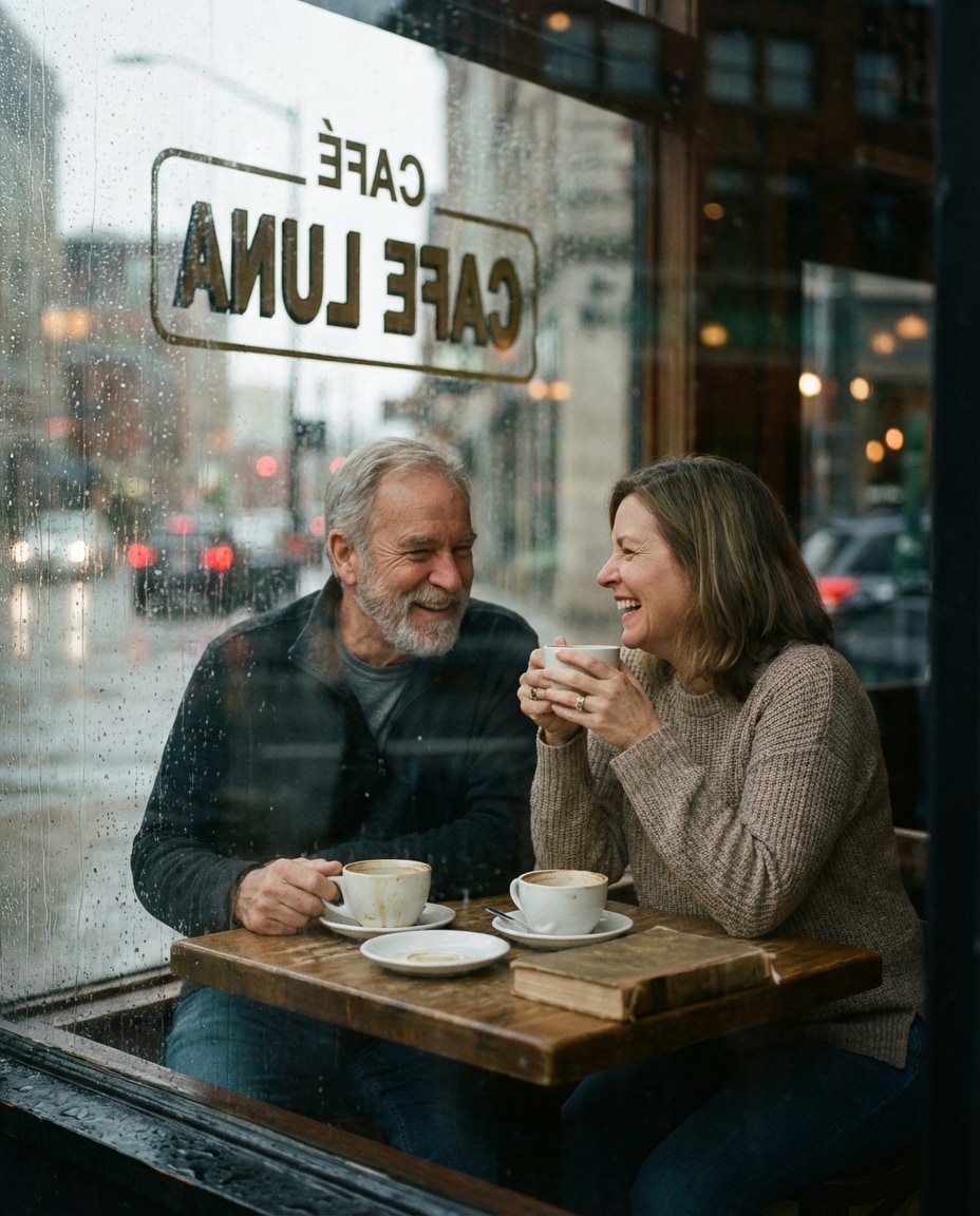 rainy day cafe photo