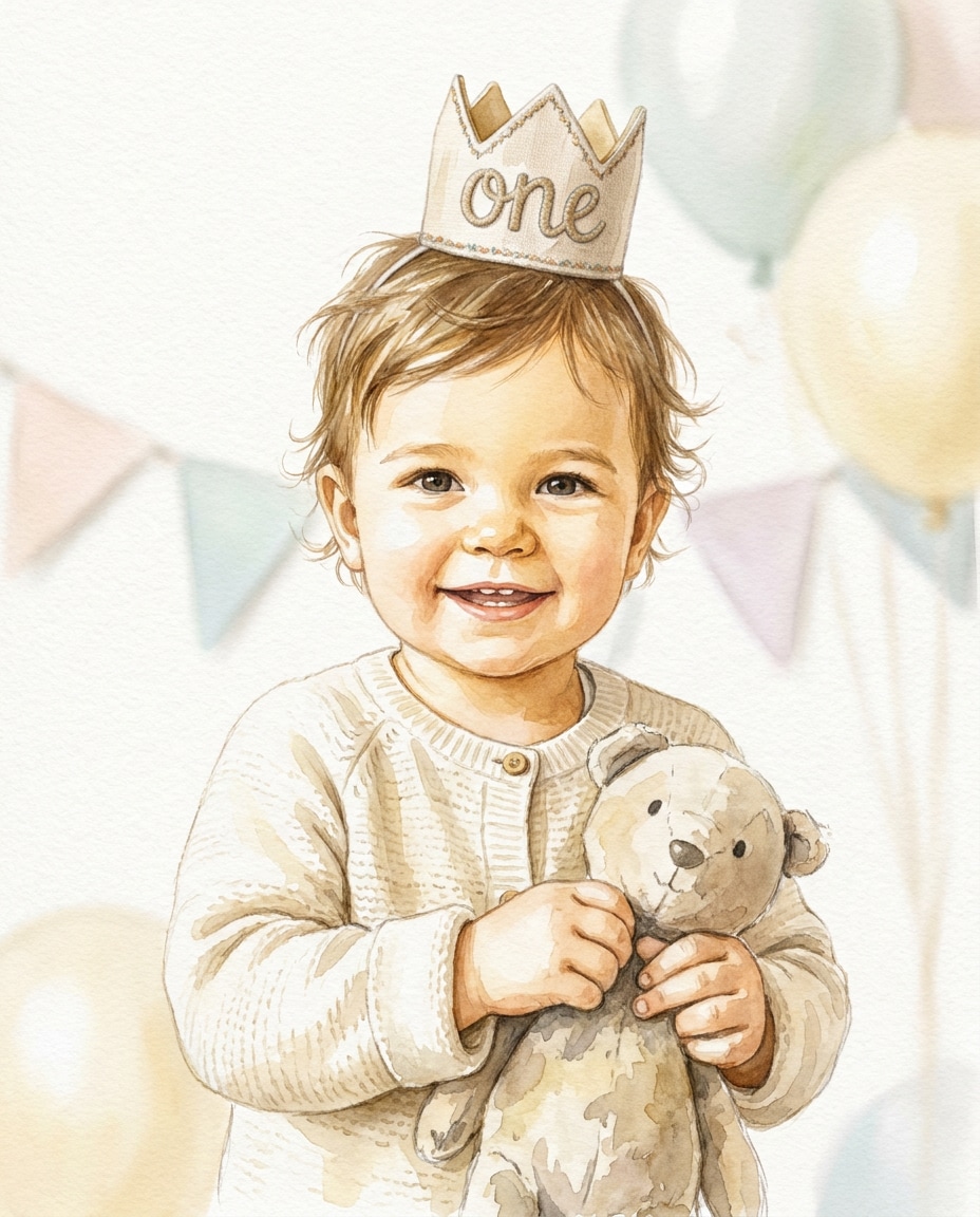 first birthday crown photo
