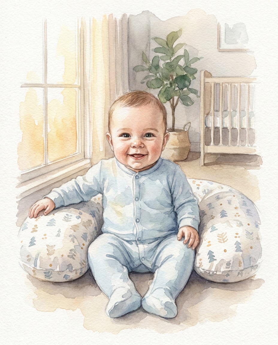 in a sunlit nursery photo