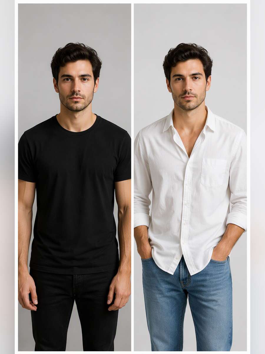 Relaxed Denim Pairing - illustrative image-to-image before and after