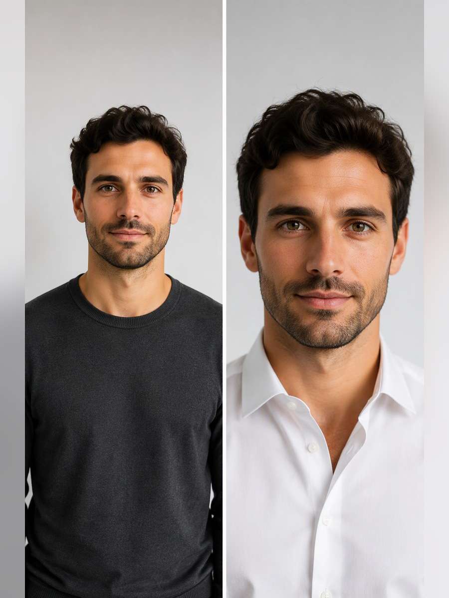 Classic White Shirt Close-Up - illustrative image-to-image before and after