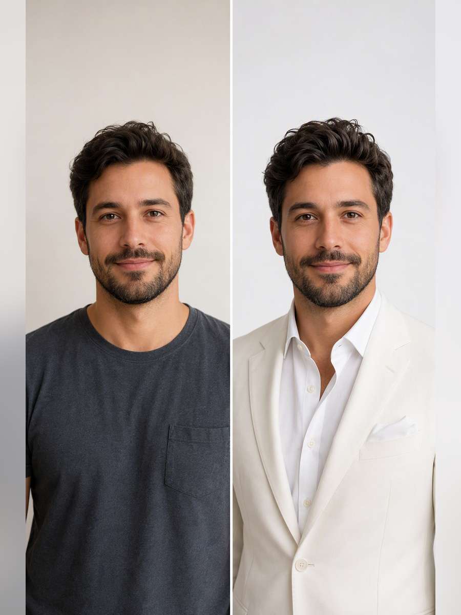 Classic Formal Headshot - illustrative image-to-image before and after