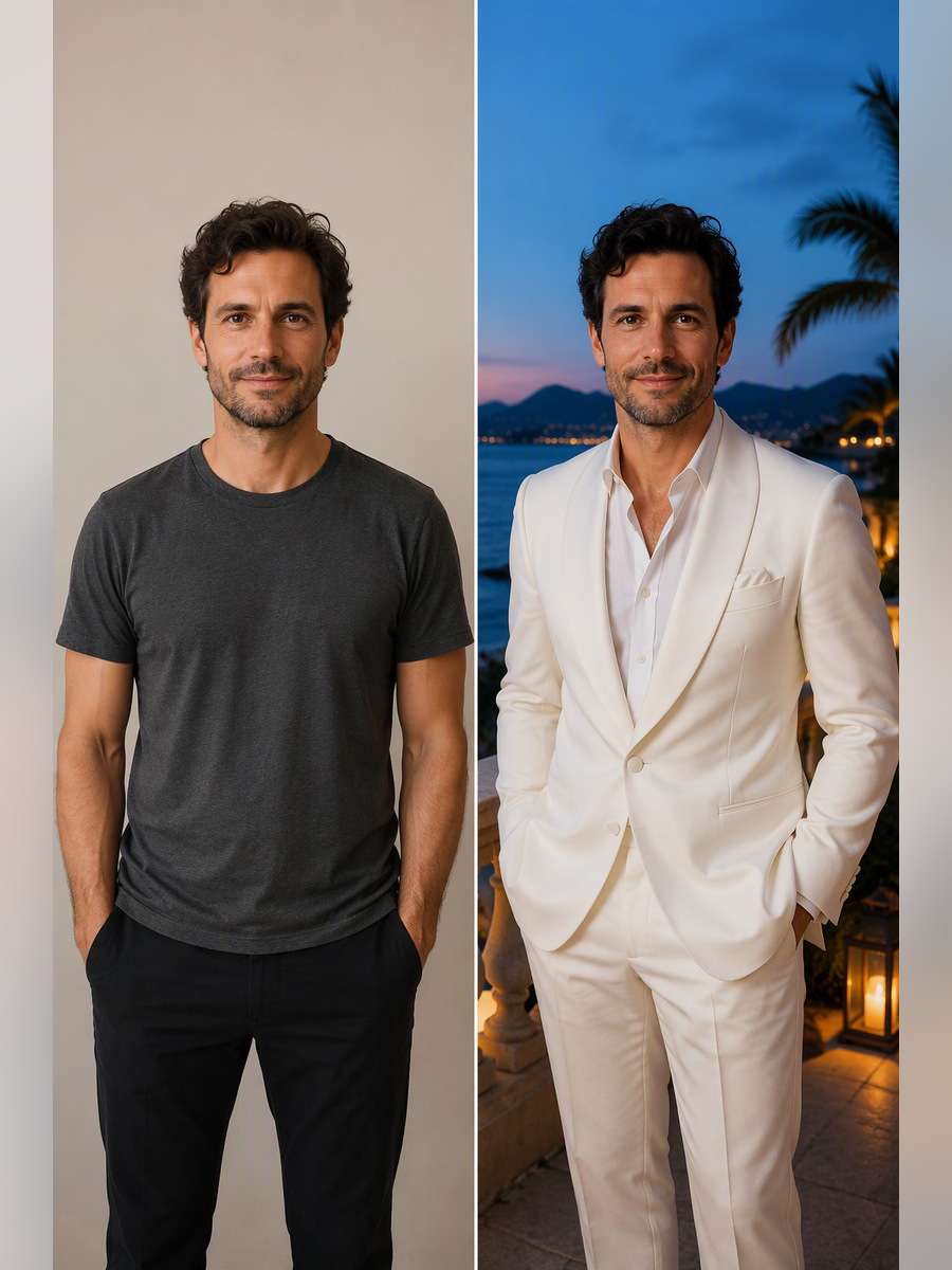 Resort Evening Tailoring - illustrative image-to-image before and after