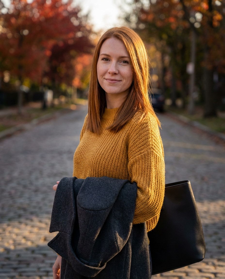 autumn street portrait photo