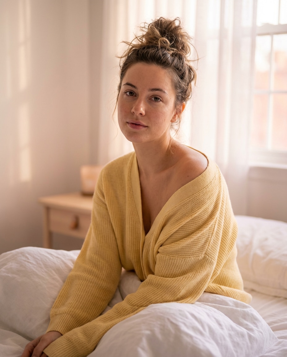 sunlit bedroom soft photo
