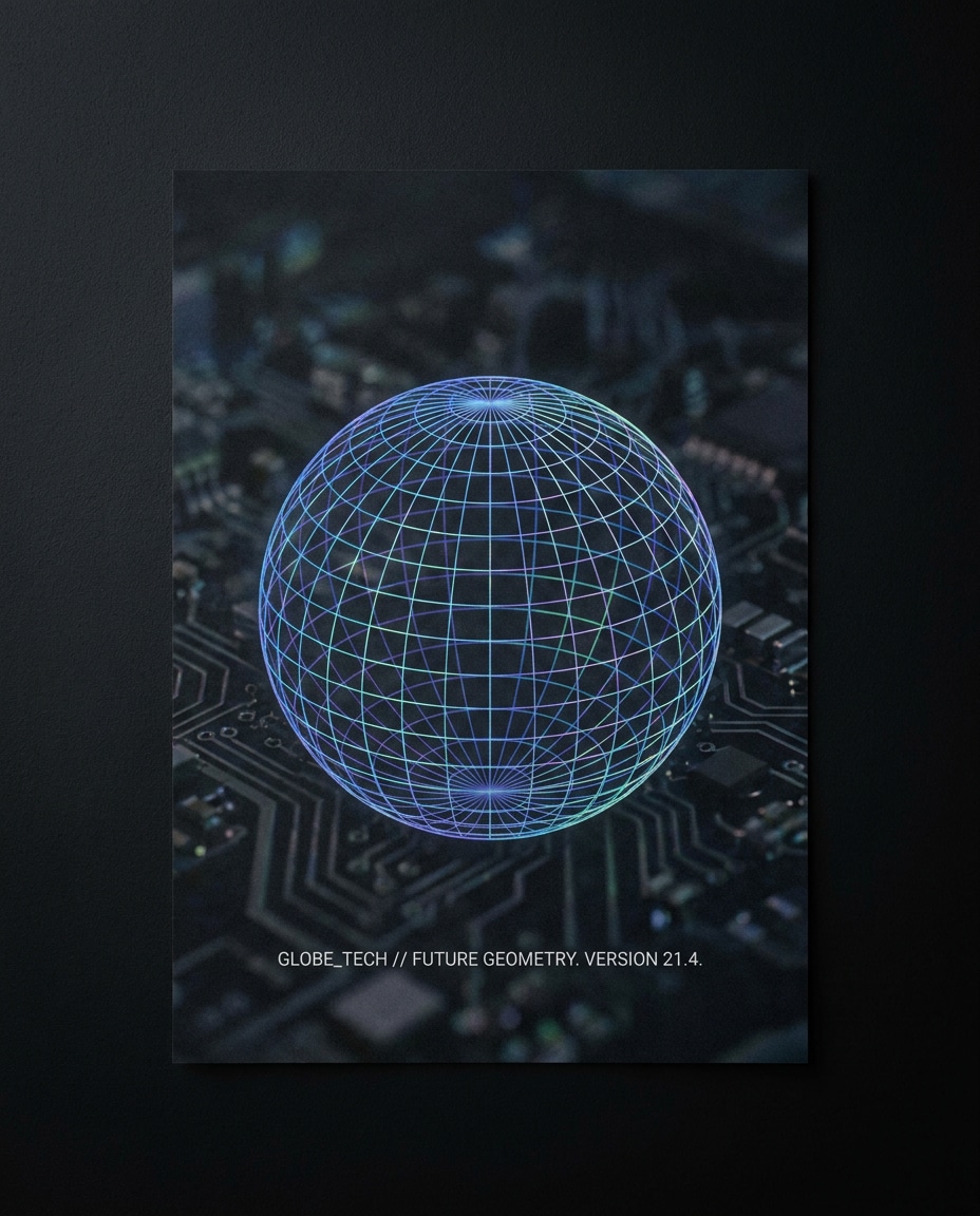 gradient wireframe sphere photo