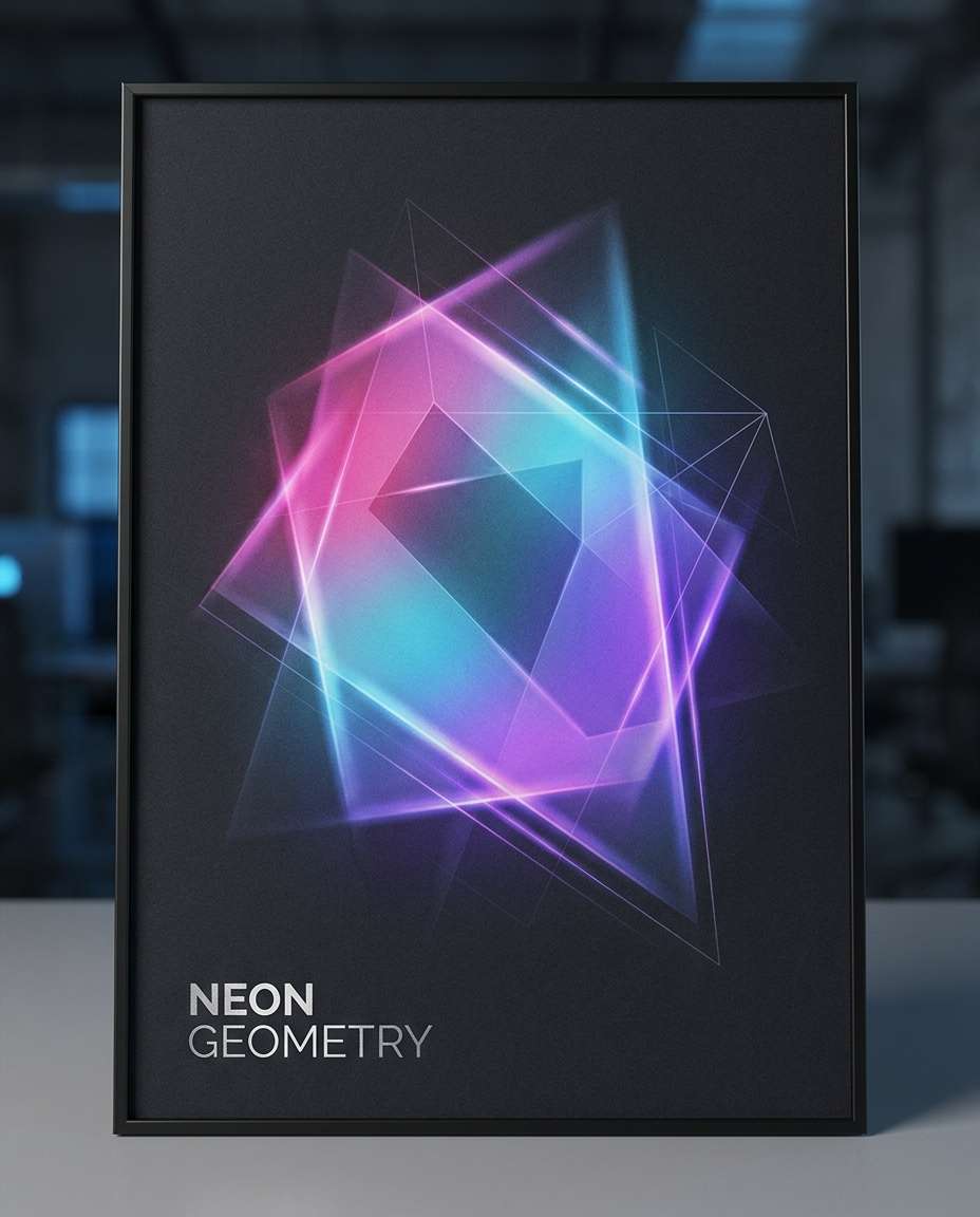 neon gradient geometry photo