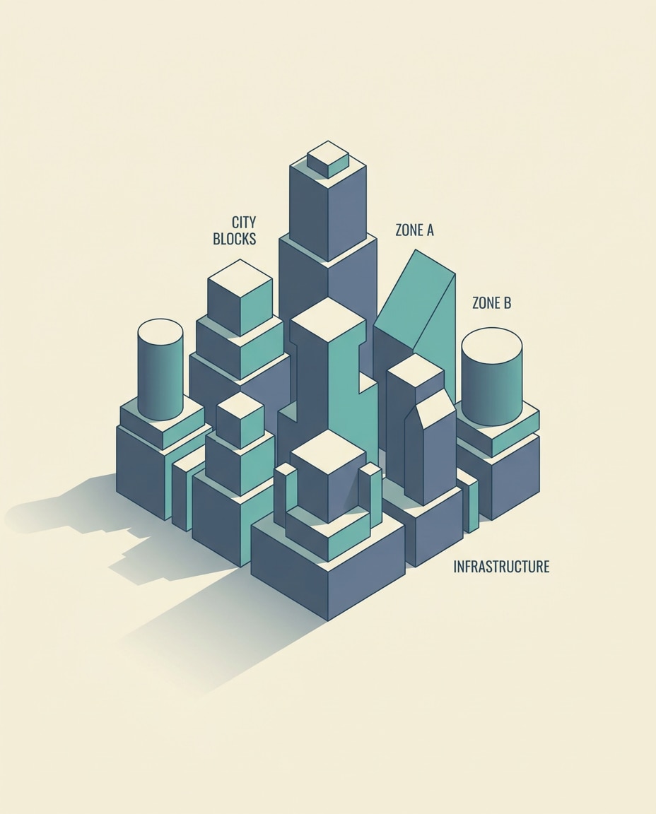 isometric city blocks photo