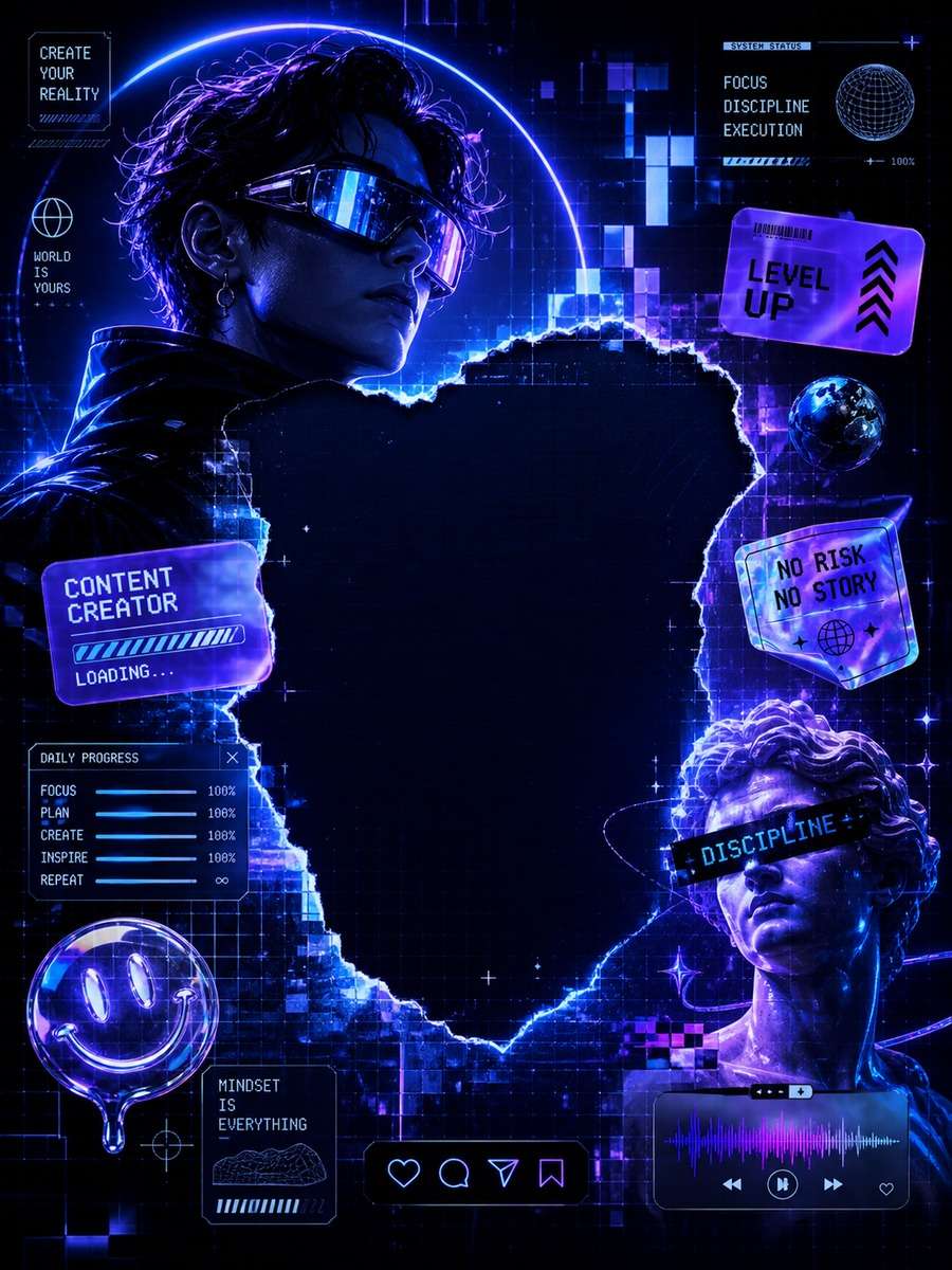 Cyber Aesthetic Cover Design photo