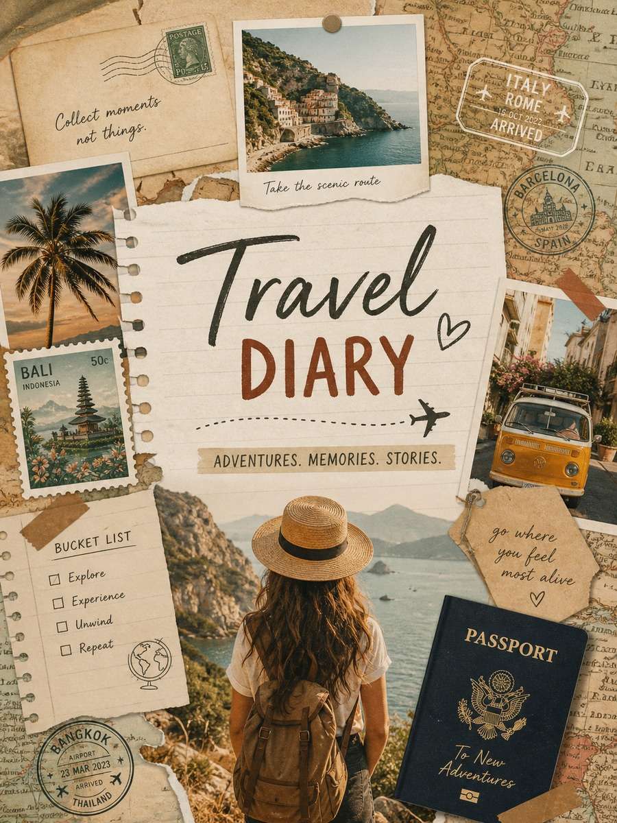 Travel Diary Collage Cover photo
