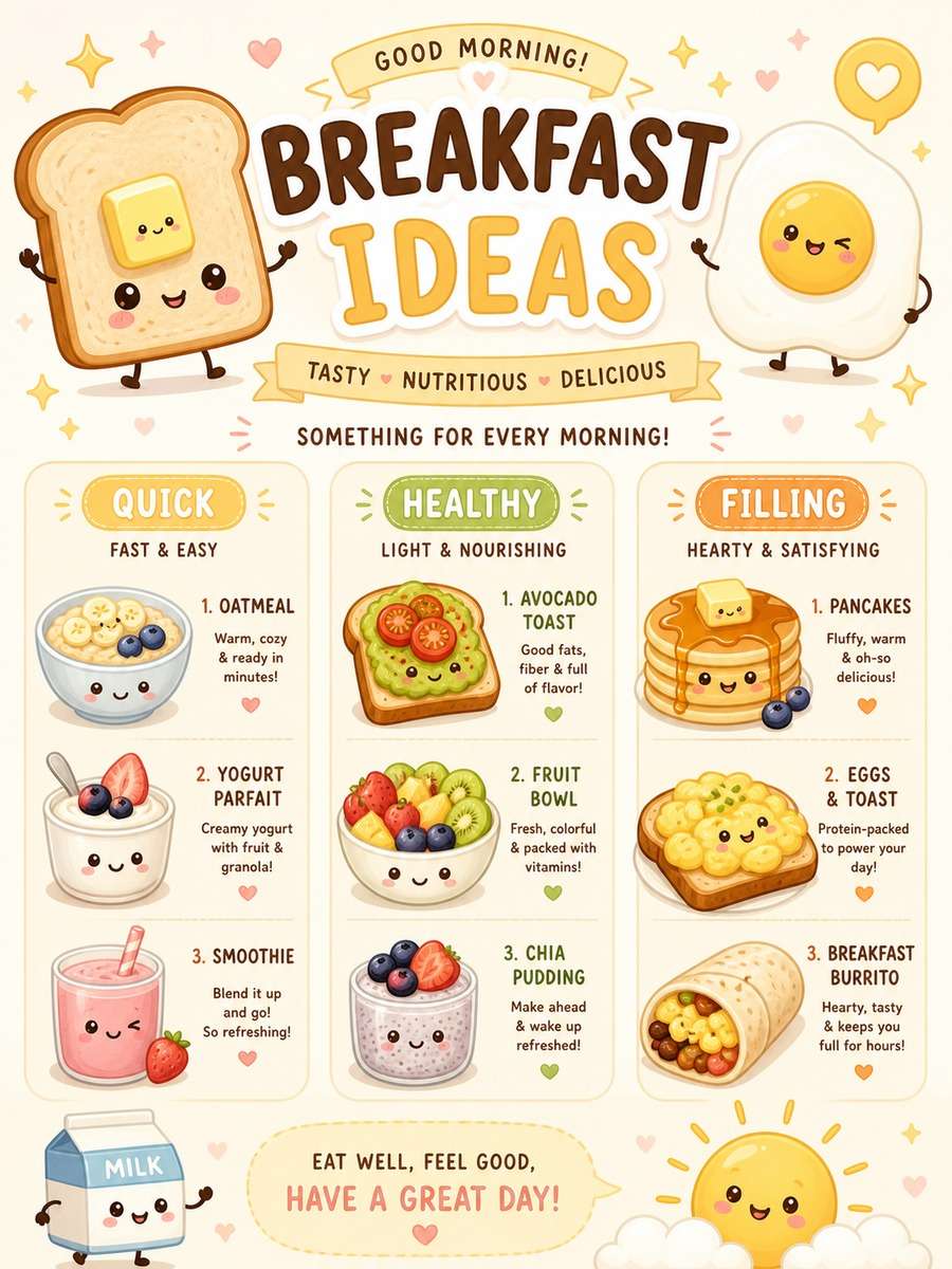 Cute Breakfast Ideas Poster photo