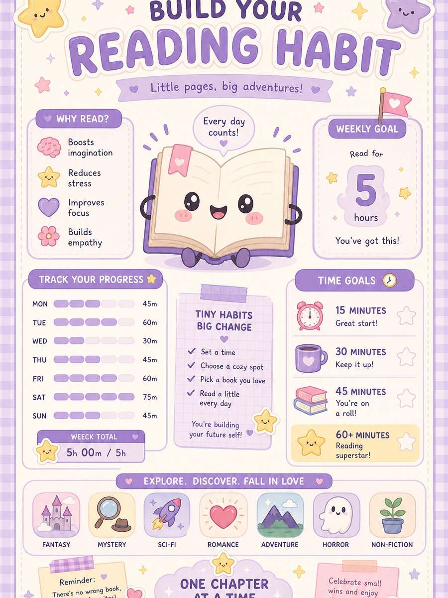 Cute Reading Habit Tracker photo