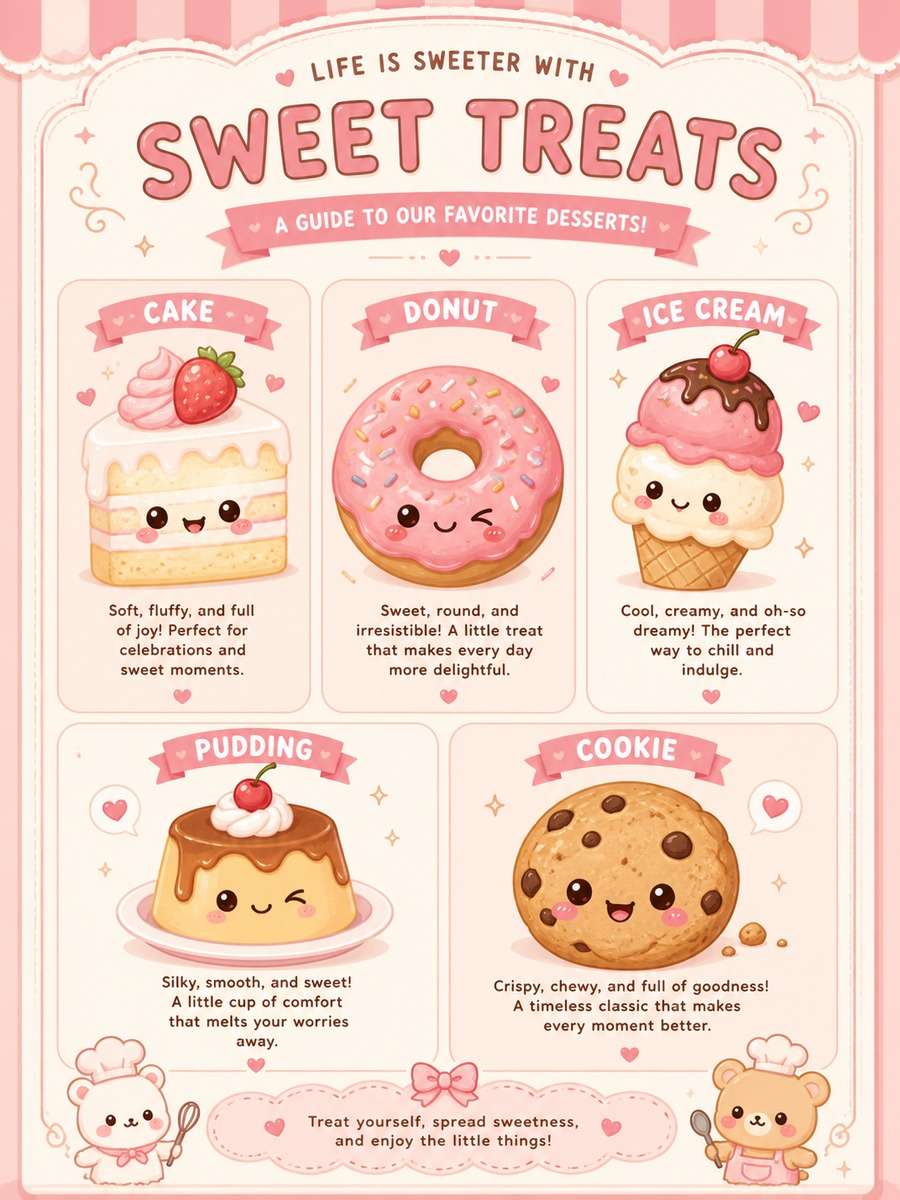 Cute Dessert Types Chart photo