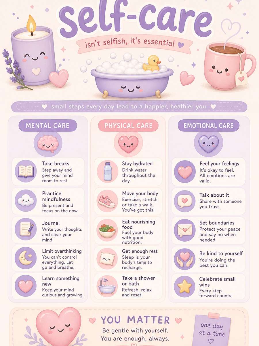 Cute Self-Care Checklist photo