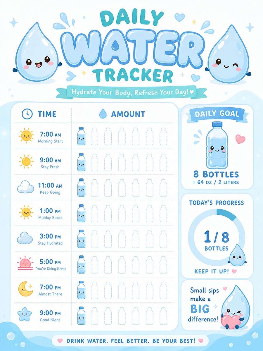 Kawaii Water Intake Tracker photo